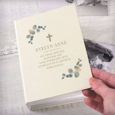 (image for) Personalised Botanical Cross 6x4 Photo Album with Sleeves