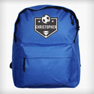 (image for) Personalised Football Blue Backpack