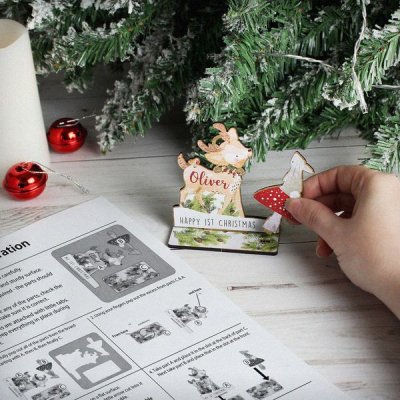 (image for) Personalised Make Your Own Festive Fawn 3D Decoration Kit