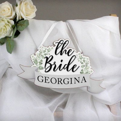 (image for) Personalised The Bride Wooden Hanging Decoration