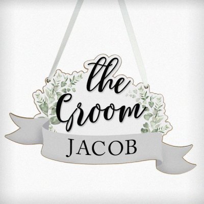 (image for) Personalised The Groom Wooden Hanging Decoration