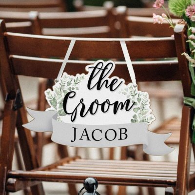 (image for) Personalised The Groom Wooden Hanging Decoration