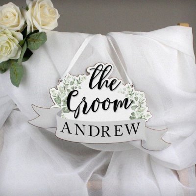 (image for) Personalised The Groom Wooden Hanging Decoration