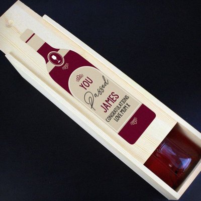 (image for) Personalised Free Text Red Wooden Wine Bottle Box