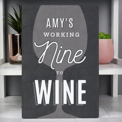 (image for) Personalised Working Nine to Wine Metal Sign