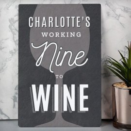 (image for) Personalised Working Nine to Wine Metal Sign