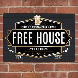 (image for) Personalised Free House Black Metal Sign