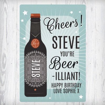 (image for) Personalised Beer-illiant Metal Sign