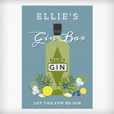 (image for) Personalised Gin Bar Metal Sign