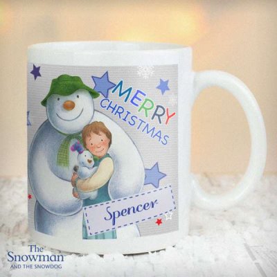 (image for) Personalised The Snowman and the Snowdog Blue Mug