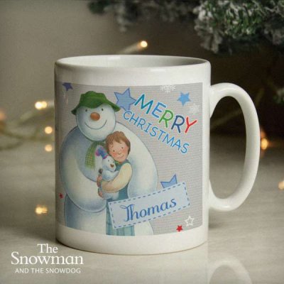 (image for) Personalised The Snowman and the Snowdog Blue Mug