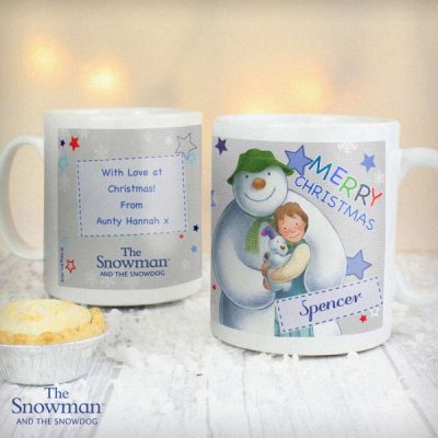 (image for) Personalised The Snowman and the Snowdog Blue Mug