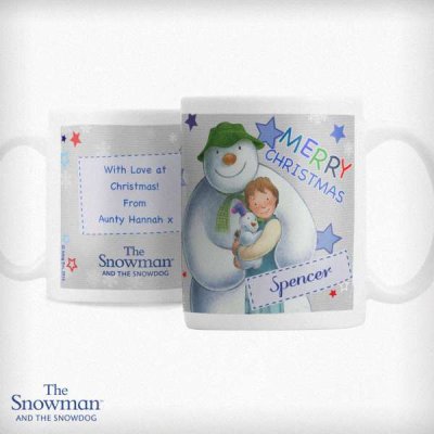 (image for) Personalised The Snowman and the Snowdog Blue Mug