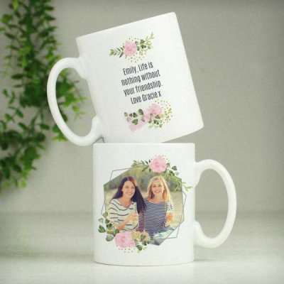 (image for) Personalised Floral Abstract Photo Upload Mug