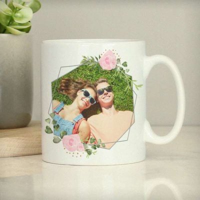 (image for) Personalised Floral Abstract Photo Upload Mug