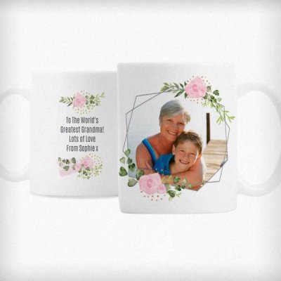 (image for) Personalised Floral Abstract Photo Upload Mug