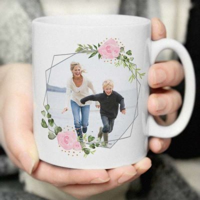 (image for) Personalised Floral Abstract Photo Upload Mug