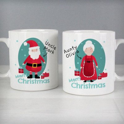 (image for) Personalised Mr & Mrs Claus Mug Set