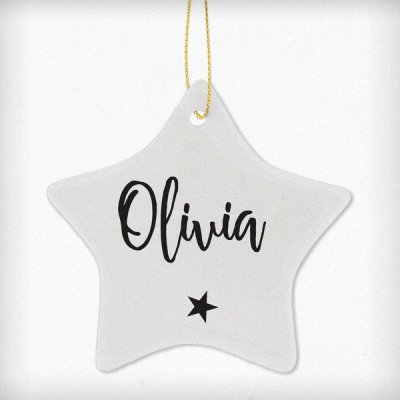 (image for) Personalised Name Ceramic Star Decoration