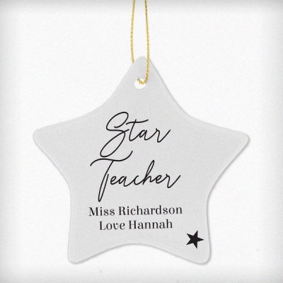 (image for) Personalised Free Text Ceramic Star Decoration