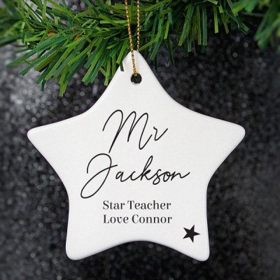 (image for) Personalised Free Text Ceramic Star Decoration