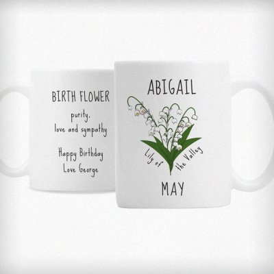 (image for) Personalised May Birth Flower - Lily Of The Valley Mug