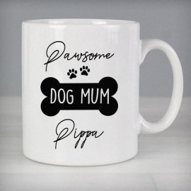 (image for) Personalised Pawsome Dog Mum Mug