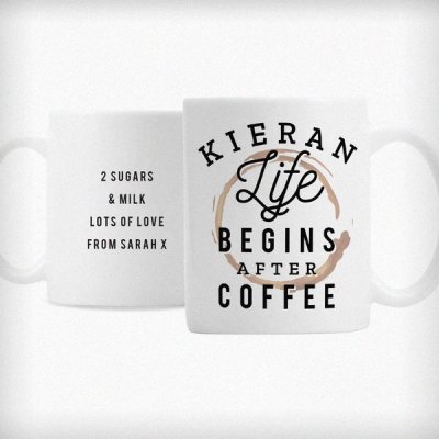 (image for) Personalised Life Begins After Coffee Mug