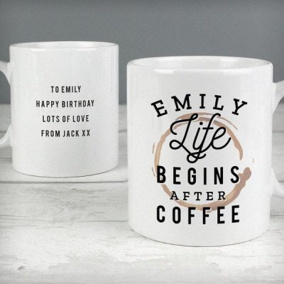 (image for) Personalised Life Begins After Coffee Mug