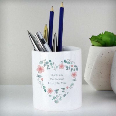 (image for) Personalised Floral Heart Ceramic Storage Pot