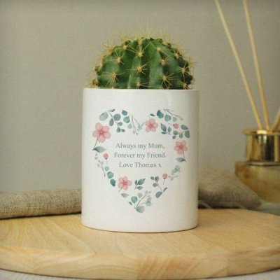 (image for) Personalised Floral Heart Ceramic Storage Pot