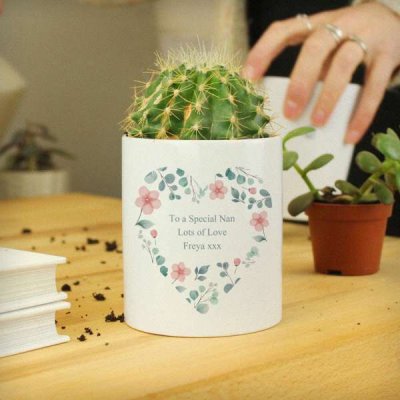 (image for) Personalised Floral Heart Ceramic Storage Pot