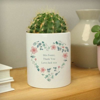 (image for) Personalised Floral Heart Ceramic Storage Pot