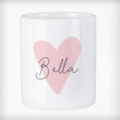 (image for) Personalised Pink Heart Ceramic Storage Pot