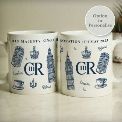 (image for) Personalised King Charles III British Icons Coronation Commemorative Mug