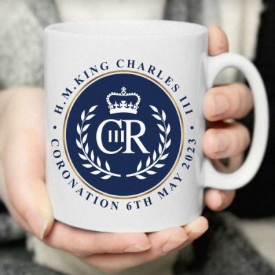 (image for) Personalised King Charles III Blue Crest Coronation Commemorative Mug