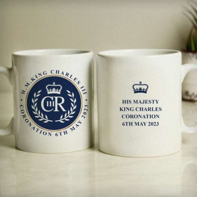 (image for) Personalised King Charles III Blue Crest Coronation Commemorative Mug