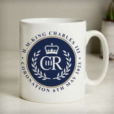 (image for) Personalised King Charles III Blue Crest Coronation Commemorative Mug