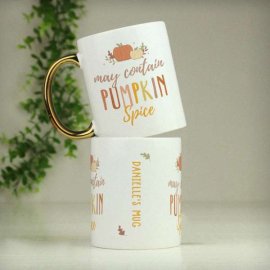 (image for) Personalised Pumpkin Spice Gold Handle Mug