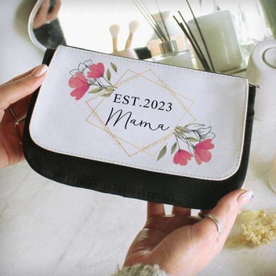 (image for) Personalised Pink Floral Make Up Bag