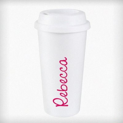 (image for) Personalised Pink Name Island Insulated Eco Travel Cup