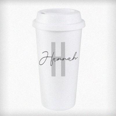 (image for) Personalised Initial & Name Insulated Eco Travel Cup