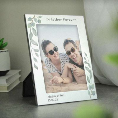 (image for) Personalised Botanical 6x4 Silver Photo Frame