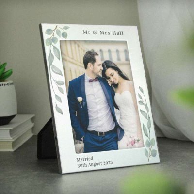 (image for) Personalised Botanical 6x4 Silver Photo Frame