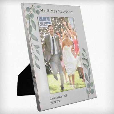 (image for) Personalised Botanical 6x4 Silver Photo Frame