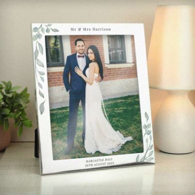 (image for) Personalised Botanical 10x8 Silver Photo Frame