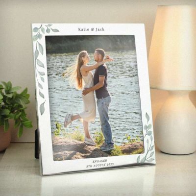 (image for) Personalised Botanical 10x8 Silver Photo Frame