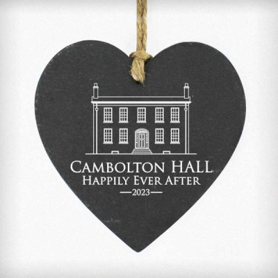 (image for) Bespoke Design Printed Slate Hanging Heart