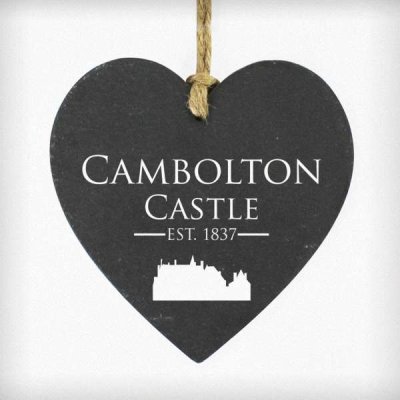 (image for) Bespoke Design Printed Slate Hanging Heart