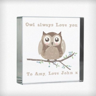 (image for) Personalised Woodland Owl Large Crystal Token